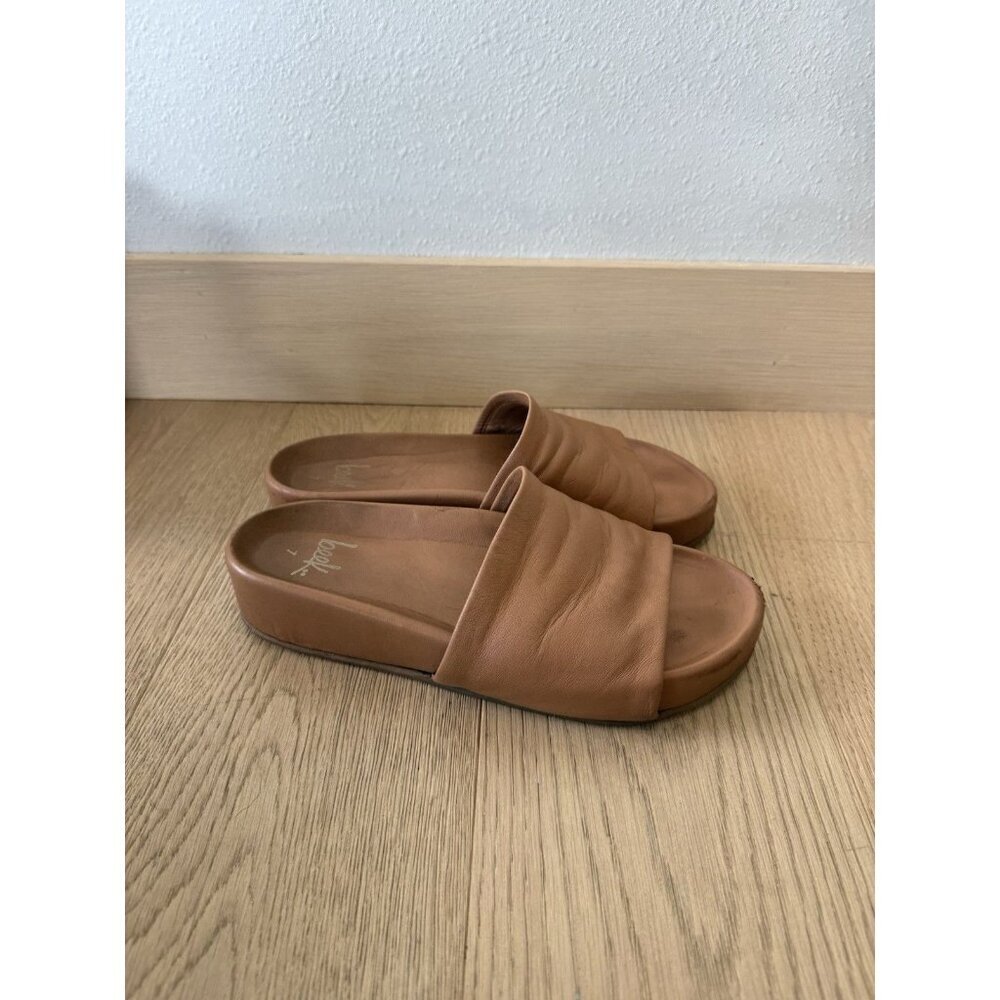 Beek pelican Leather Slide Sandals Brown Platform Slip On Shoes Women’s 7 US 37
